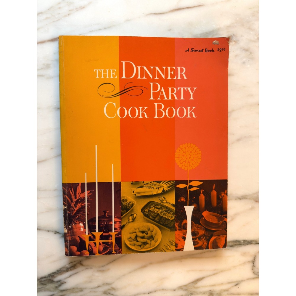 Vintage 1967 Sunset Dinner Party Cook Book Mid Century Retro Cookbook